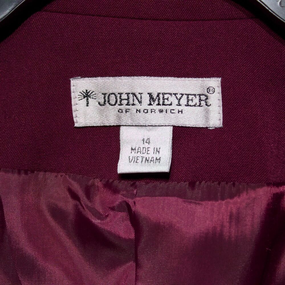 NWT John Meyer of Norwich Long Duster Light Coat Red Wine Stretch Women Size 14 - Picture 11 of 16